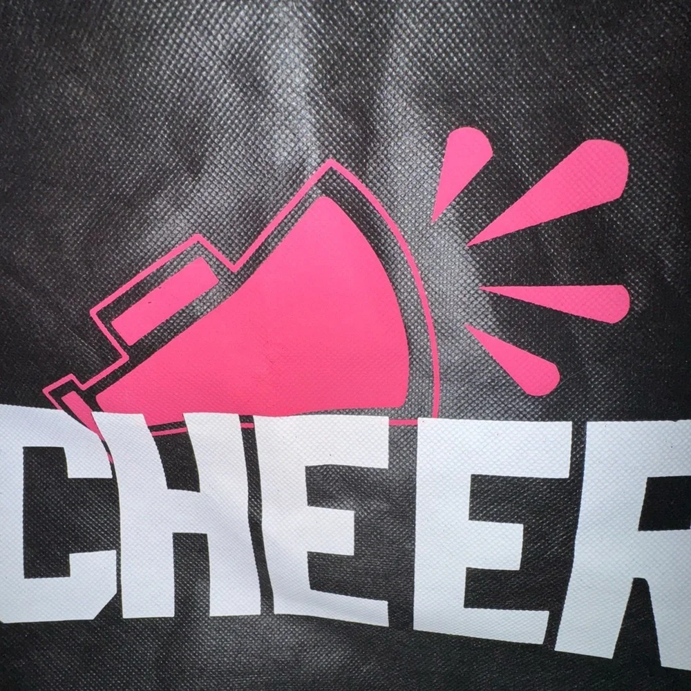 Drawstring Gym Bag Cheerleader backpack pink and black